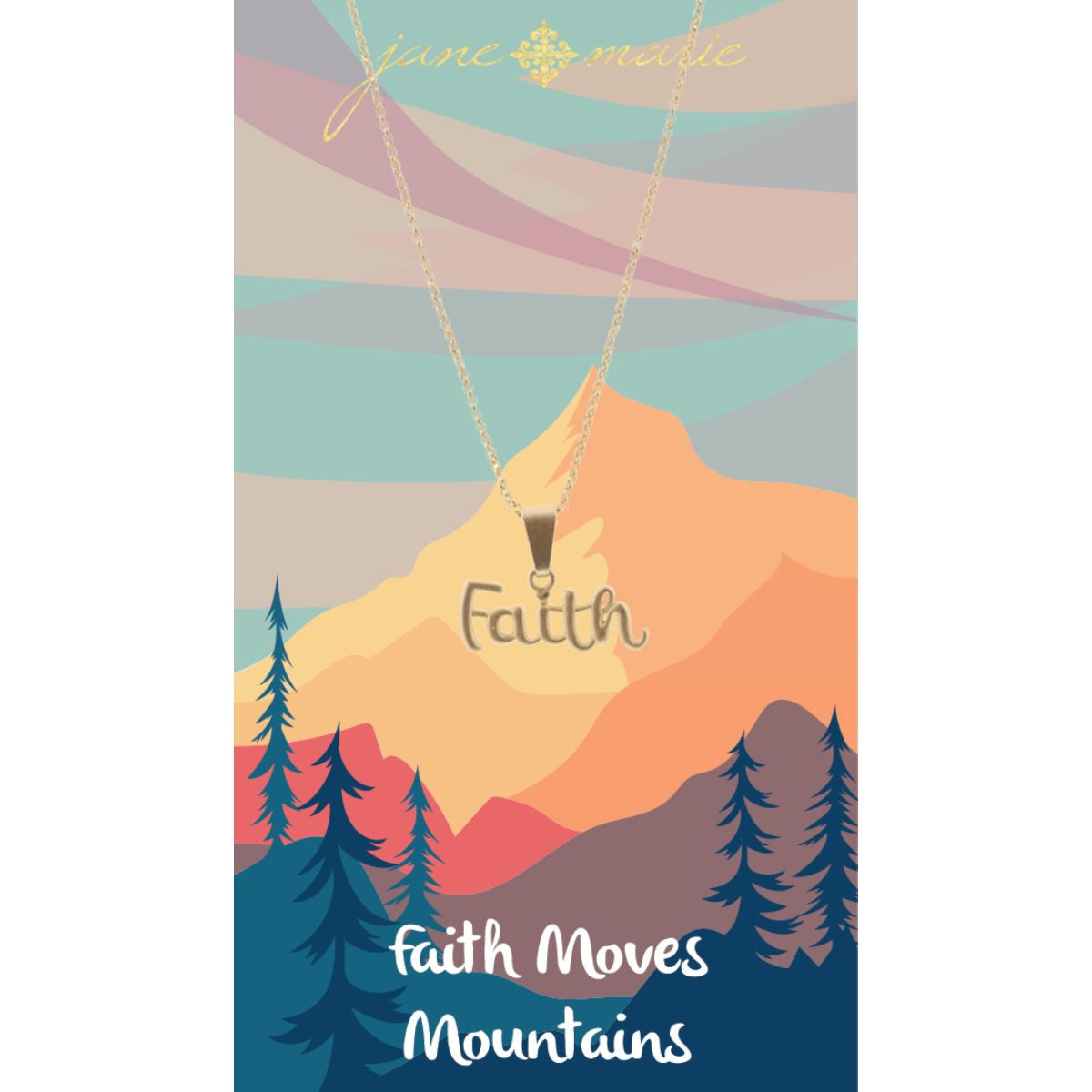 Gold Scripty Faith Necklace cute gift product