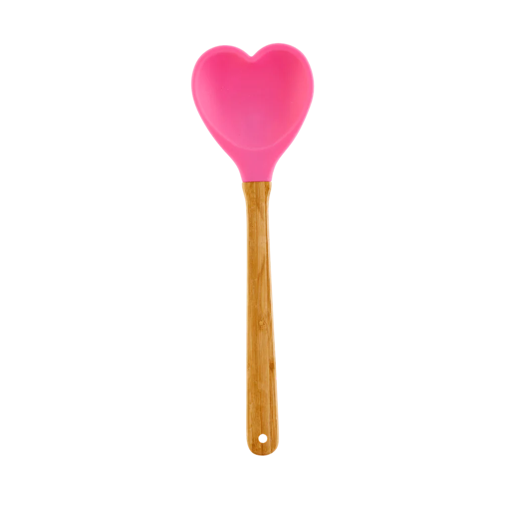 Heart Shaped Kitchen Silicon Spoon - Dark Pink cute gift product