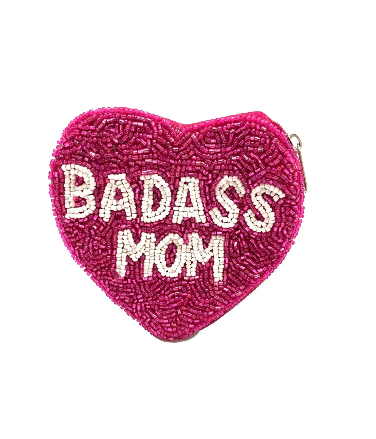 “BADASS MOM” Beaded Coin Pouch cute gift product