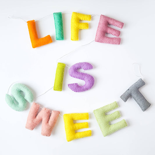Life is Sweet Woolie Letter Garland cute gift product