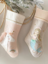 Load image into Gallery viewer, 'MIMI' Mermaid Linen Christmas Stocking
