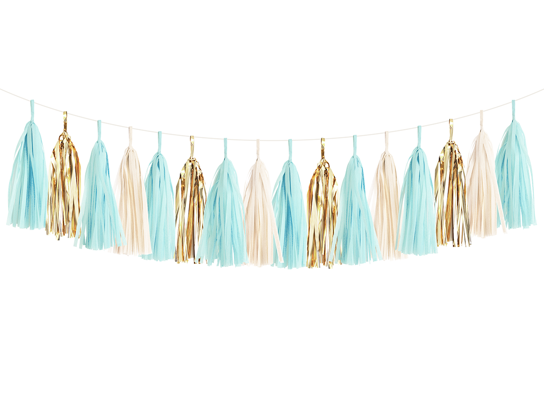 Tassel Garland Kit - Light Blue & Gold cute gift product