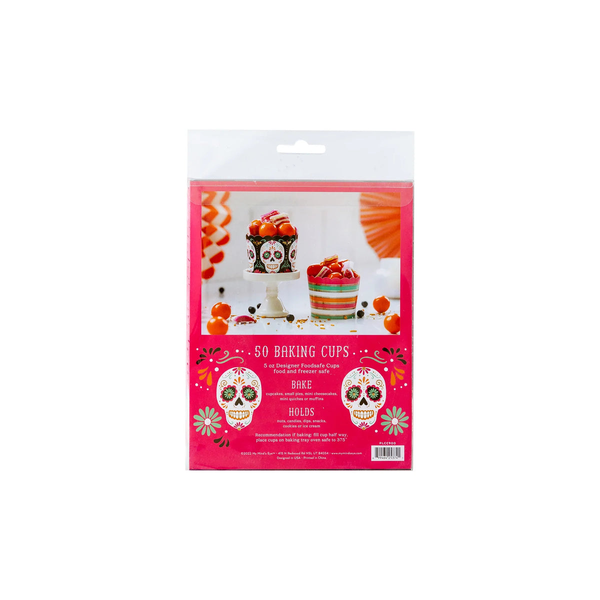 Gold foil sugar skull baking cups, view 4