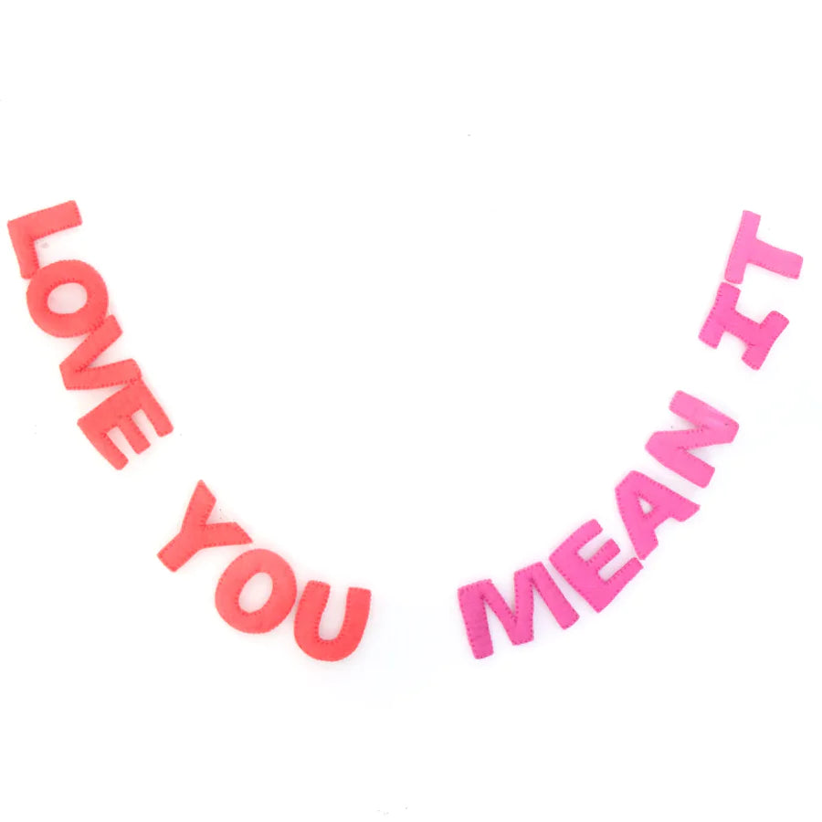Love you mean it felt garland cute gift product