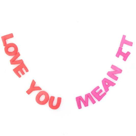 Love you mean it felt garland cute gift product