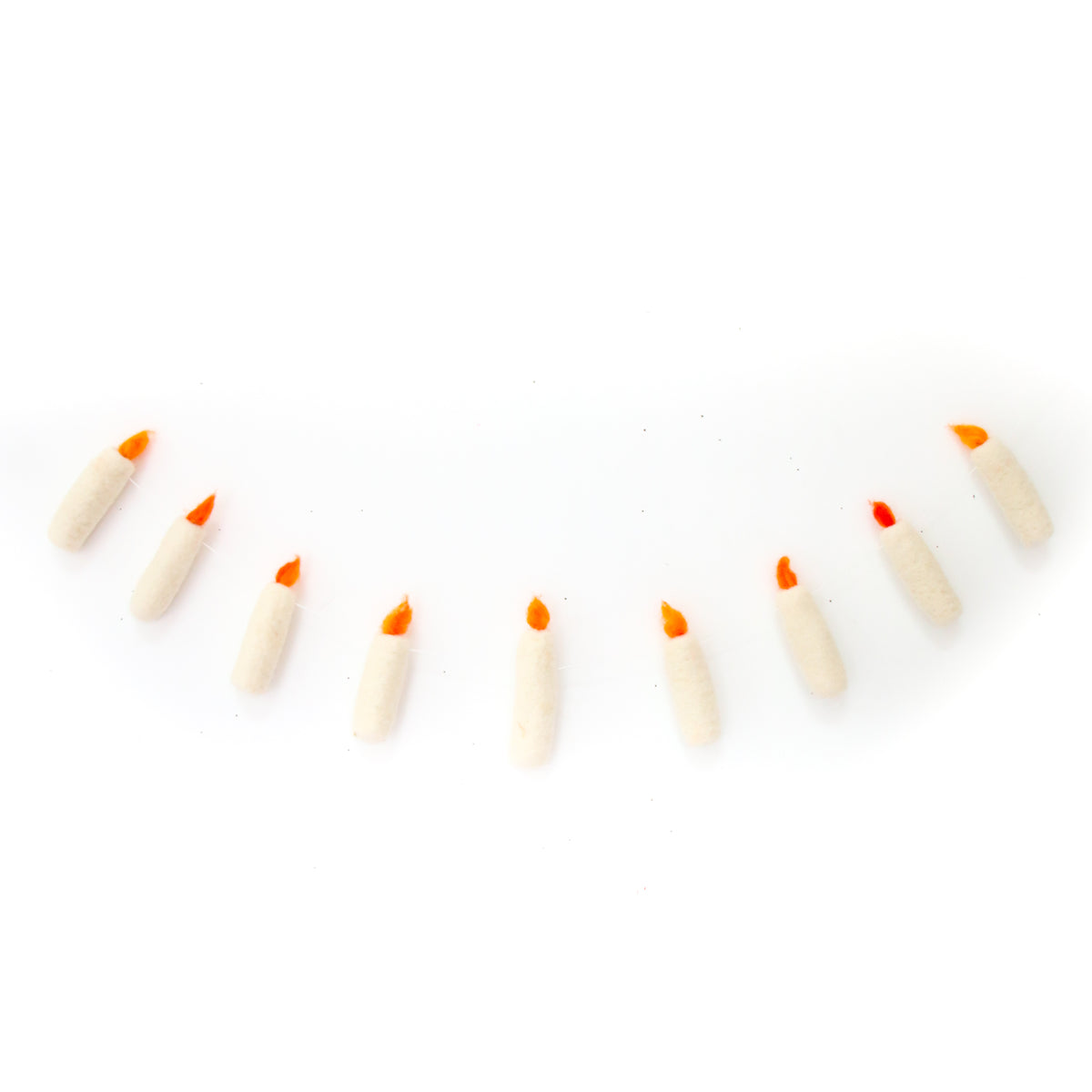 Kailo Chic Hanukkah felt candle garland with nine candles representing the menorah