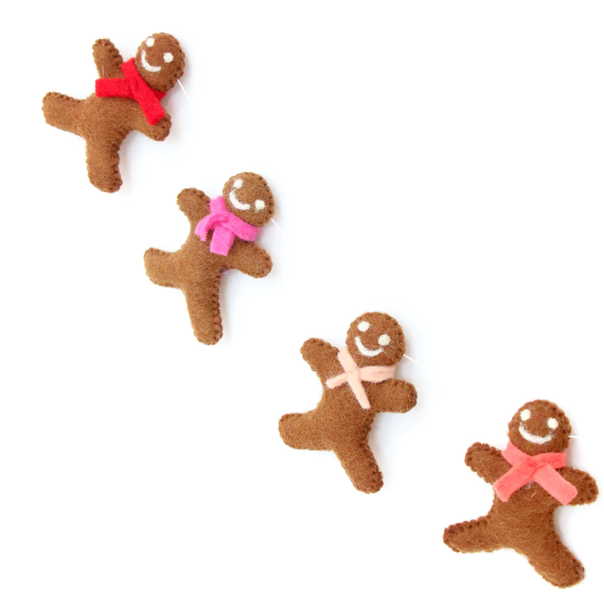 Kailo Chic gingerbread men felt garland, second product photo