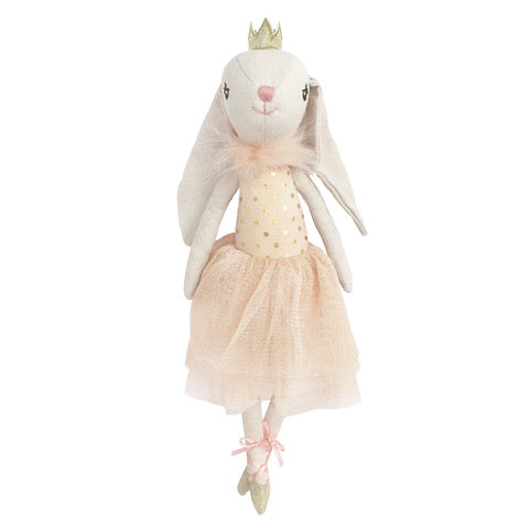 Mon Ami Bjoux bunny ballerina doll, 15-inch plush in a pink tulle tutu and tiara
