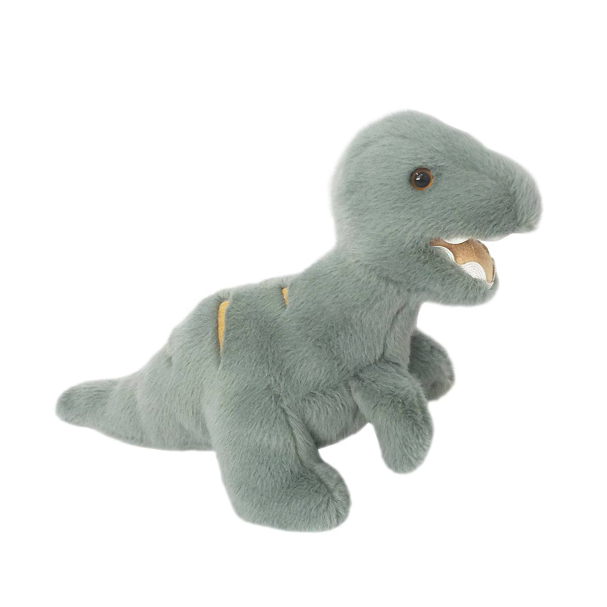 Mon Ami Tiny the baby T-Rex, 14-inch sage green dinosaur plush with ric rac teeth