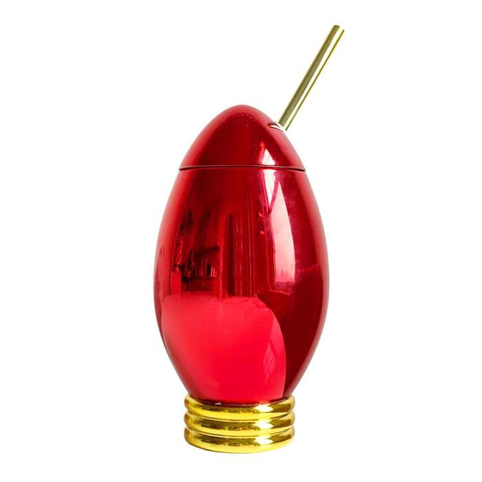 Packed Party Shiny and Bright 24 oz Christmas light shaped sipper cup