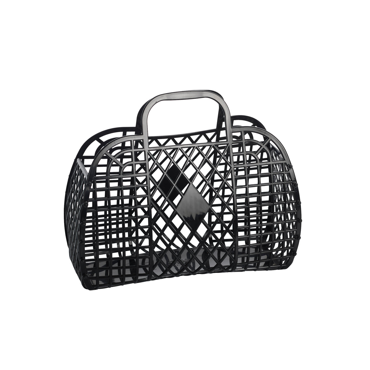 Small black Sun Jellies Retro Basket reusable treat basket