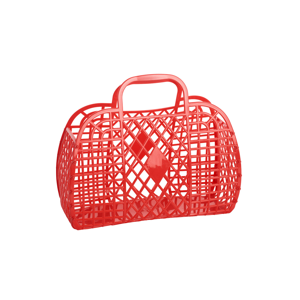 Small red Sun Jellies Retro Basket reusable treat basket